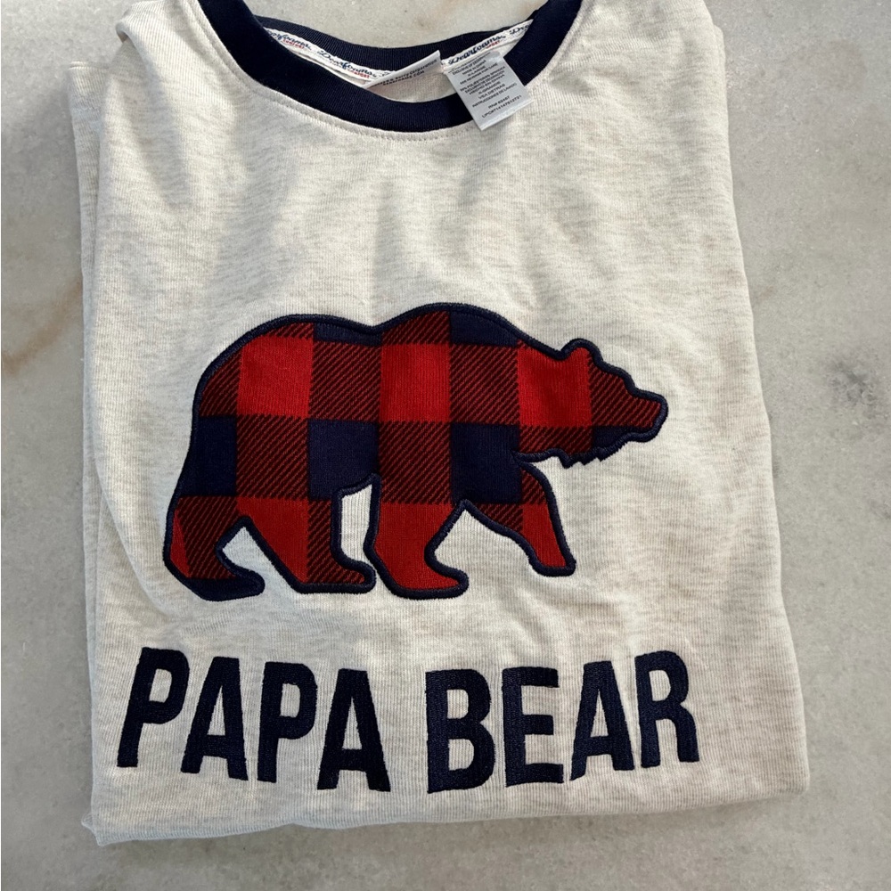 New Dearfoams Papa Bear Pajama Top Size XL